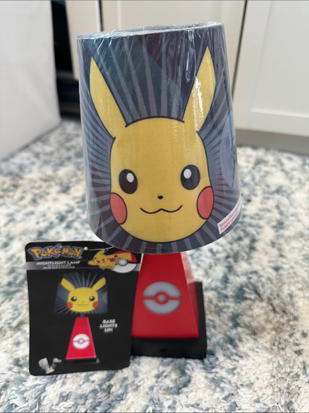 Pokemon Pikachu Nightlight Lamp - Yellow, Red, Black- Battery Operated